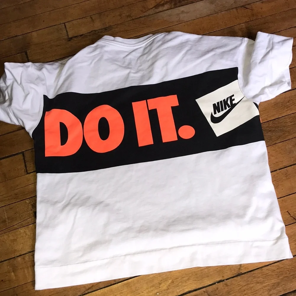 Nike‎ White Tee with Bold Black & Orange 